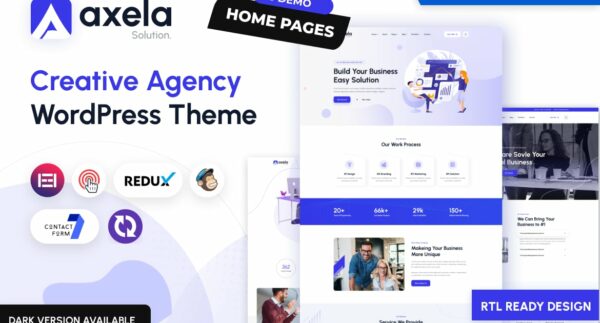 Axela - Creative Agency & Portfolio WordPress Them