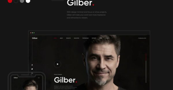 Gilber - Personal CV/Resume WordPress Theme