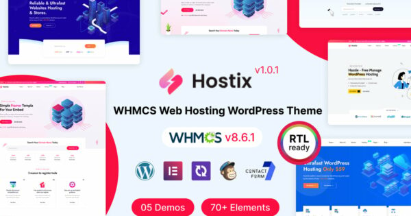 Hostix - Hosting WHMCS WordPress Theme