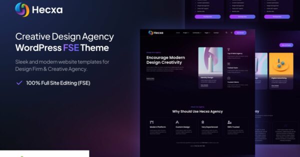 Hecxa – Creative Design Agency FSE WordPress Theme